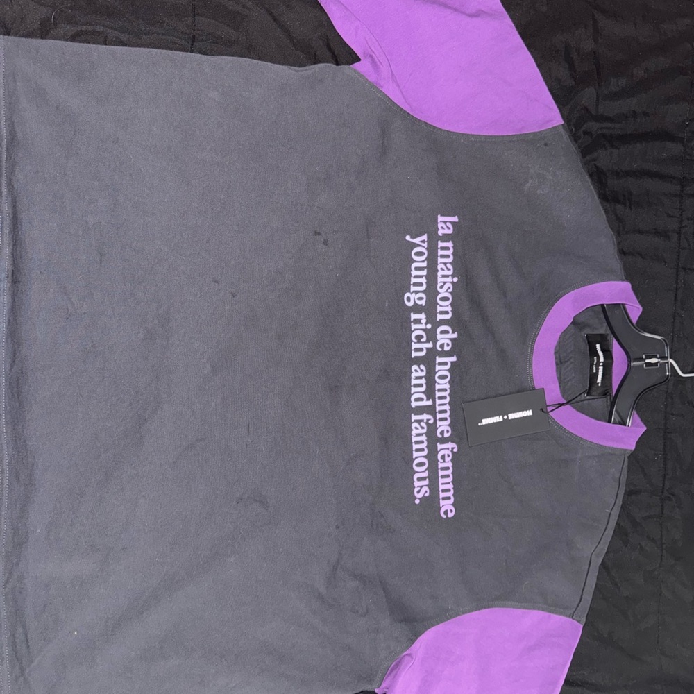 La Maison de Homme Femme Graphic Tee - Gray and Purple -HOME-FEMME